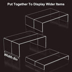 Acrylic Display Riser Stand,5mm Thickness,12'' Length Tier Display Stands, Thickened to 0.2''(5mm) Acrylic Shelf Risers for Perfume Display,Risers for Buffet Table,Cupcake Stand,Pop Figurines,Tumbler,Food,6Pcs