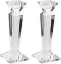Kitcom Crystal Candle Stick Holders for Home Decor 2-Pack, Clear Crystal Taper Candles Holder Table Centerpieces for Party and Wedding Decoration(9inch Tall)