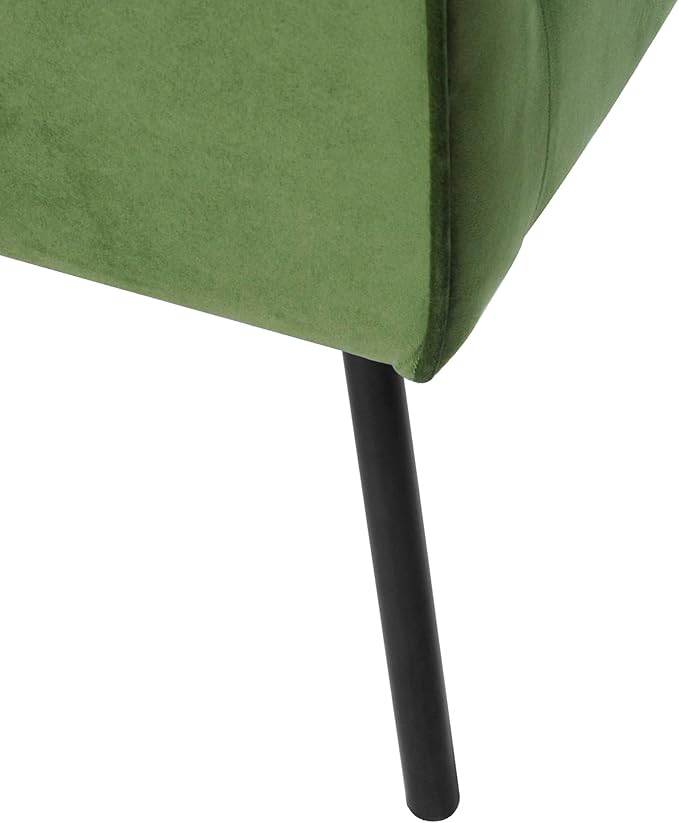 HomePop Mordern Accent Chair, Homepop Home Décor, Accent Chairs for Living Room & Bedroom, Fabric Reading Living Room Side Chair, Single Sofa with Lounge Seat and Metal Legs - Green Velvet