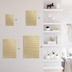 SIGNLEADER Metal Wall Art Decor Gold Stripe Pattern Minimalist Modern Abstract Wall Sculpture Hangings Home Decoration for Living Room, Bedroom, Bathroom, Kitchen, Outdoor - 18" Gold