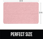 KANGAROO Bathroom Rugs, Chenille Soft Absorbent Bath Rug, Shaggy Shower Mat, Quick Dry Machine Wash Bathmat, Plush Carpet Mats for Tub, Bathtub and Room Home Decor Accessories, 30x20, Light Pink