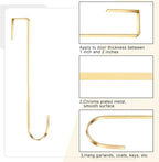 Hotop 15 Inch 6 Pcs Wreath Hangers for Front Door Over The Door Hanger Hooks Steel Wreath Doors Hangers Clothes Towel Hooks Holder for Christmas Halloween Front Decorations Welcome Sign(Champagne)