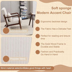 KEIKI Mid-Century Modern Upholstered Accent Chair with Matching Table, Chair and Table Set，Small Bedroom