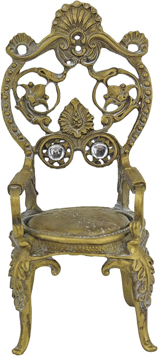 Alloy French Retro Style Desktop Decoration Ornament with Crystal Accents, Decorative Miniature Model Sculpture, Desktop Display and Collection of handicrafts, 5.9 x 2.67 x 2.36 Inches (Art Deco A)