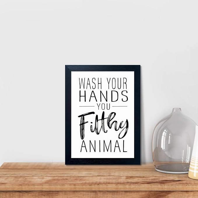 Black and White Bathroom Decor Wall Art Bathroom Decor Signs Black Framed Canvas Art Kid's Washroom