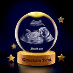 Custom Ultrasound Crystal Ball withText Photo Personalized Ultrasound Picture Frames with Light Holder Engraved Crystal Ball Gift for Expecting Parents