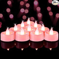 BEICHI Flameless Candles, Tea Lights Battery Operated, No Flickering Votive Candles LED Tea Lights for Halloween Christmas Wedding Home Decor (24 Pack, Pink)