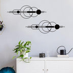 ruelen 2 Pcs Small Metal Abstract Wall Art, Modern Minimalist Wall Decor Single Line Art Metal Vertical Wall Decor Geometric Wall Hanging Sculptures for Home Bedroom Living Room, 15.7 x 5.1 Inch