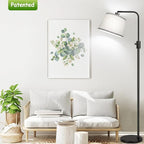 【Upgraded】 Dimmable Floor Lamp, 1000 Lumens LED Edison Bulb Included, Arc Floor Lamps for Living Room Modern Standing Lamp with Gray Shade, Tall Lamps for Living Room Bedroom Office Dining Room