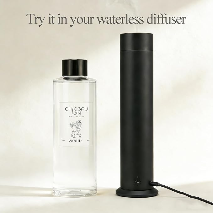 Chloefu LAN Vanilla Scented Oil Reéd Diffuser Refill 200ml/6.76 fl oz Natural Fragrances Oil - Best for Aromatherapy, SPA and Home, 0% Alcohol, Unique Blend to Promote Calming & Relieve Stress