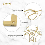 SIGNLEADER Metal Wall Art Decor Elephant Minimalist Modern Abstract Wall Sculpture Hangings Home Decoration for Living Room, Bedroom, Bathroom, Kitchen, Outdoor - 18" Gold