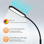 Clamp on Lamp, LUJOLUMIN LED Desk Lamp, 18W, 3000 LMS, 3 Color Modes, 16 Brightness Levels, CRI>95, Reading Light, Eye-Caring Task Lamp with Remote for Reading, Office, Home (Adapter Included)