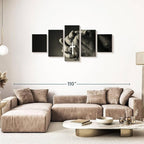 Elephant Stock Christian Prayer Canvas - 5 Panel Pictures Decor - Digital Design Canvas Print - Christian Wall Decor - 74" X 34"