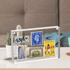 ILYXY 3 Pack Acrylic Frame 4x6, 20% Thicker, 20mm Thick Frameless Clear Picture Frame, Double Sided Magnetic Photo Frame, Free Standing Desktop Display Stand Acrylic Picture Frames