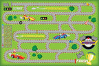 KIDCARPET.COM Race Track Play Mat Rug | Interactive Activity Carpet for Preschool Playroom Toy Car Track, 4' x 6'