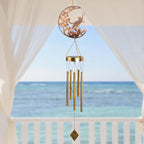 JOBOSI Solar Moon Cat Decorative Light Gift, Solar Moon Cat Decorative Wind Chime with Light, Gifts for Women Mom Grandma, Garden Lawn Decor, Christmas & New Year Gift