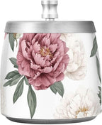 Peony Flower Ashtray with Lid, Outdoor Ashtrays for Patio, Stainless Steel Ashtray Odorless Smokeless for Home Office Balcony