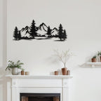 SIGNLEADER Metal Wall Art Decor Mountain Pine trees Modern Abstract Wall Sculpture Hangings Home Decoration for Living Room, Bedroom, Bathroom, Kitchen, Outdoor - 30" Black