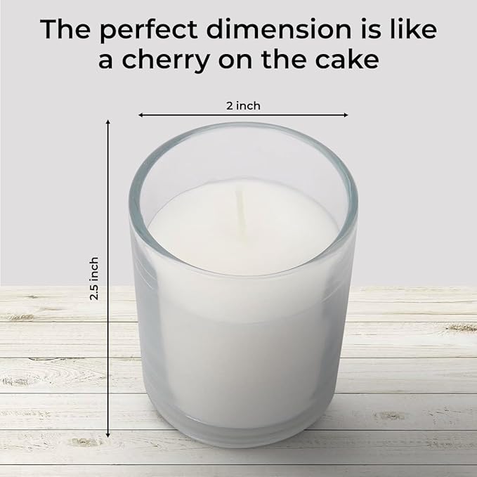 Welburn Veda&Co™ Glass Votive Candles - Pack of 25, Upto 15 Hours Burn Time, 100% Fully Refined Paraffin Wax, Smokeless, Unscented, Dripless, Ideal for Spa Weddings Birthdays, Parties, Centerpieces