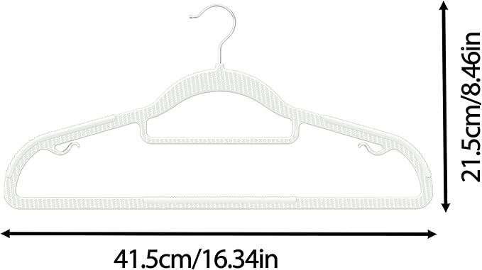 20 Pack Thin Space Saving Hangers, No Slip Clothes Hangers with Non Slip Textured and 360° Hook - Plastic Hanger, Closet Organizer for Shirt, Pants, Suit, Skirt, Coat - White