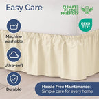 Wrap Around Dust Ruffle Bed Skirt - Off White - Twin/Twin XL Size Beds w/ 12 Inch Drop - Easy Fit Elastic Strap- Adjustable Pleated Bedskirt w/Brushed Fabric - Wrinkle Free - Women, Men, Kids & Teens