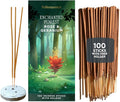 Folkulture Rose & Geranium Incense Sticks with Holder (100 Sticks)| Rose & Geranium Incents Stick for Aromatherapy | No Charcoal,Organic,Non Toxic, 45 Mins, Slow Burning Insence - Forest Inspired