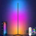 Corner Floor Lamp, RGB LED Corner Lamp with Music Sync, Smart App and Remote Control Color Changing Ambience Light, LED Lamp with 16 Million Colors for Bedroom, Living Room Gaming Room