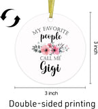 Gigi Gifts Ceramic Christmas Ornaments, Gigis Grandma Christmas Tree Ornaments, Xmas Thanksgiving Birthday Gifts for Gigis, My Favorite People Call Me Gigi Decorative Hanging Ornament
