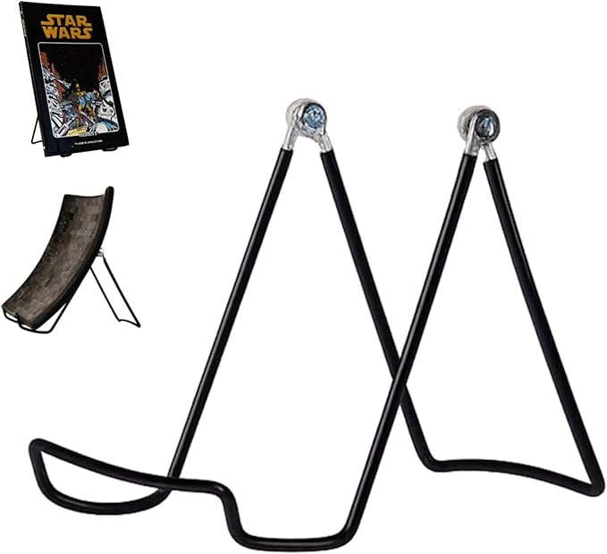 KINGDOM SOLUTIONS MADE IN USA 12-Pack Adjustable Black Metal Easels - Book Stand - Sturdy Plate Stand for Art, Pictures, Books, Frames - Unique on the Market