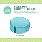 Bean Products Zafu Meditation Pillows for Sitting on Floor, Yoga Cushion, Cotton/Buckwheat Fill Yoga Pillow, Zafu Meditation Cushion, Zen Kneeling Prayer Pad- Made in USA - 14" Round - Natural