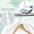 Patelai 12 Pcs 4" Gusseted Plastic Shoulder Covers for Hanging Clothes Coat Covers for Closet Clear Garment Breathable Bag for Jacket Clothing Coat Dress (Transparent)