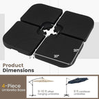 Giantex 4-Piece Fillable Offset Umbrella Base, 238 lbs Heavy Duty HDPE Cantilever Patio Umbrella Stand, Sand & Water Filled Weighted Base Plates, with 4 Connecting Pins for Outdoor Deck & Poolside
