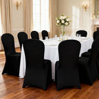 100 Pcs Black Folding Chair Cover Washable Removable Universal Fitted Chair Cover Protector for Wedding Party Banquet Holidays Celebration Decoration Chair Covers