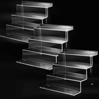 12 Inch Acrylic Shelf for Perfume Organizer in 3 Pack, 4 Tier Funko POP Shelves, Cologne Organizer Tiered Riser Display Stand, Acrylic Display for Decoration