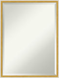 Amanti Art White Wall Mirror 25x19 Paige White Gold Rectangle Bathroom Mirror for Wall Decor Living Room, Medium Modern Wood Frame, Hangs Horizonally and Vertically, Bathroom Decor, Beveled Edge