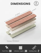 Fluxynara Cork Board Alternative Felt Strip Board 8-Pack 13"x2", Office Pin Board with 50 Push Pins, Adhesive Install for Bedroom Door & Home Office(Boho)