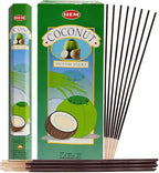 TRUMIRI Coconut Incense Stick Bundle: 121 Pieces (6 Packets of 20), Includes Incense Holder