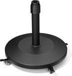Patio Umbrella Base with 4 Wheels, 44lbs Round Heavy Duty Concrete Stand for Outdoor Market Umbrella, Black