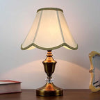 TOOTOO STAR Small Scalloped Lampshades,6" x 13" x 9.25" bell shaped Lampshade, handmade beige DIY Vintage lamp shades for Floor or Table Lamp