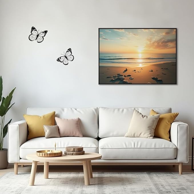EONBES Black Metal Butterfly Wall Decor, 3-Piece Iron Butterfly Wall Art for Home Decor, Minimalist Elegant Wall Hangings for Living Room, Bedroom, Bathroom, Garden, Outdoor & Indoor Use