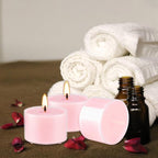 Rose Scented Candle Tealight Candles in Clear Cup, 8 Hours Consistent Smkless Clean Burning, Great for Valentine's Day Holiday, Wedding, Spa, Emergency and Home Decoration（Pink，50 Pack）