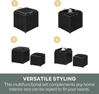 Designs4Comfort Park Avenue Single Ottoman with Stool and Reversible Tray
