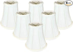 Royal Designs, Inc. BSO-704FC-6WH-6 True Bell Basic Lamp Shade with Flame Clip, 3.5 x 6 x 6.25, White, 6-Pack