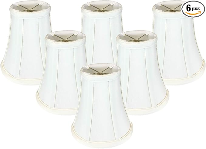 Royal Designs, Inc. BSO-704FC-6WH-6 True Bell Basic Lamp Shade with Flame Clip, 3.5 x 6 x 6.25, White, 6-Pack