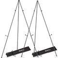 Nicpro Art Folding Easels for Display, 2 Pack 63 Inches Metal Floor Easel Stand Bulk Tripod Black Collapsible for Sign Artist Poster Wedding | with Carry Bag