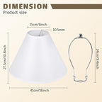16Inch Large White Linen Lamp Shades Set of 2,Classic Empire Style Fabric Lampshade for Table Lamps and Floor Lamps,Elegant Replacement Light Shade,Linen Lamp Shades with Spider Fitter and Harp