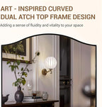 ANDY STAR 30"x40" Scalloped Wall Mirror，Matte Black Rectangle Bathroom Mirror with Curved Edge Stainless Steel Metal Frame, Large Wall-Mounted Mirror for Bathroom, Entryway (Horizontal/Vertical)