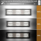 SOLFART Bathroom Vanity Lights Over Mirror Brushed Nickel Bathroom Light Fixture 3 Light Led Lights for Bathrooms Vanity Lights for Bath Nickel
