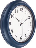 18 Inch Large Wall Clock, Battery Operated Silent Non-Ticking Indoor Outdoor Clock, Vintage Decorative Analog Metal Wall Clock for Living Room, Kitchen, Office, Patio - Blue