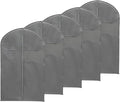 PATIKIL 31" Garment Bag, 5 Pack Breathable Suit Bag for Storage Hanging Clothes Dustproof Garment Covers for Suits Coats Dresses, Gray